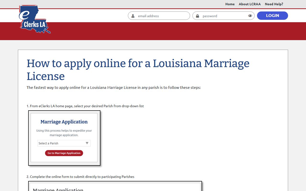 Winn Parish Clerk of Court marriage license records through eClerks LA