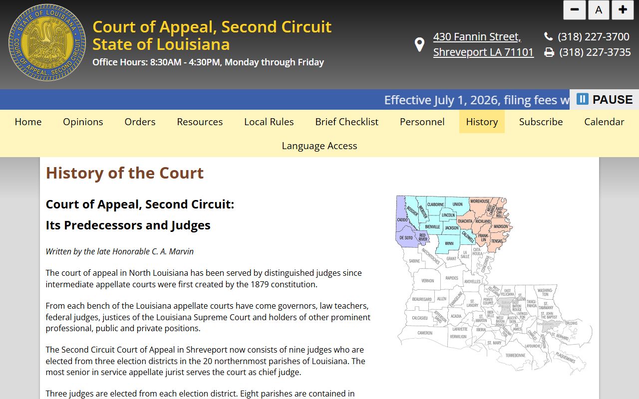 Winn Parish court dockets Second Circuit appellate court coverage