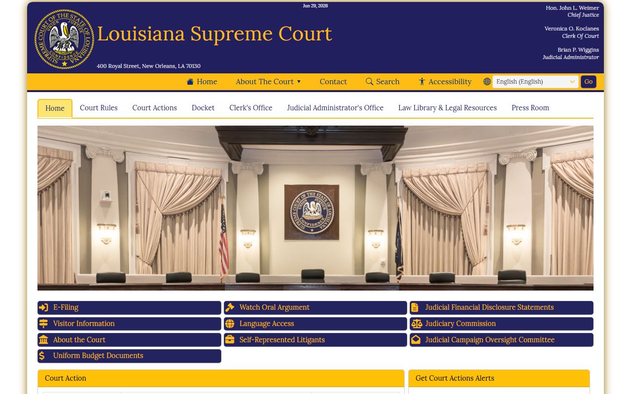 Winn Parish court dockets Louisiana Supreme Court judicial branch source
