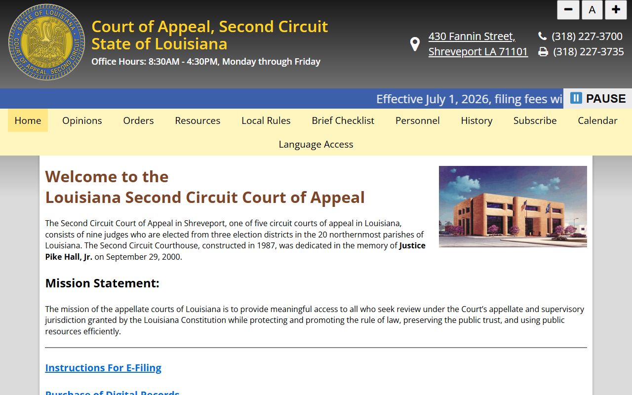 Winn Parish District Court appeal records through Louisiana Second Circuit