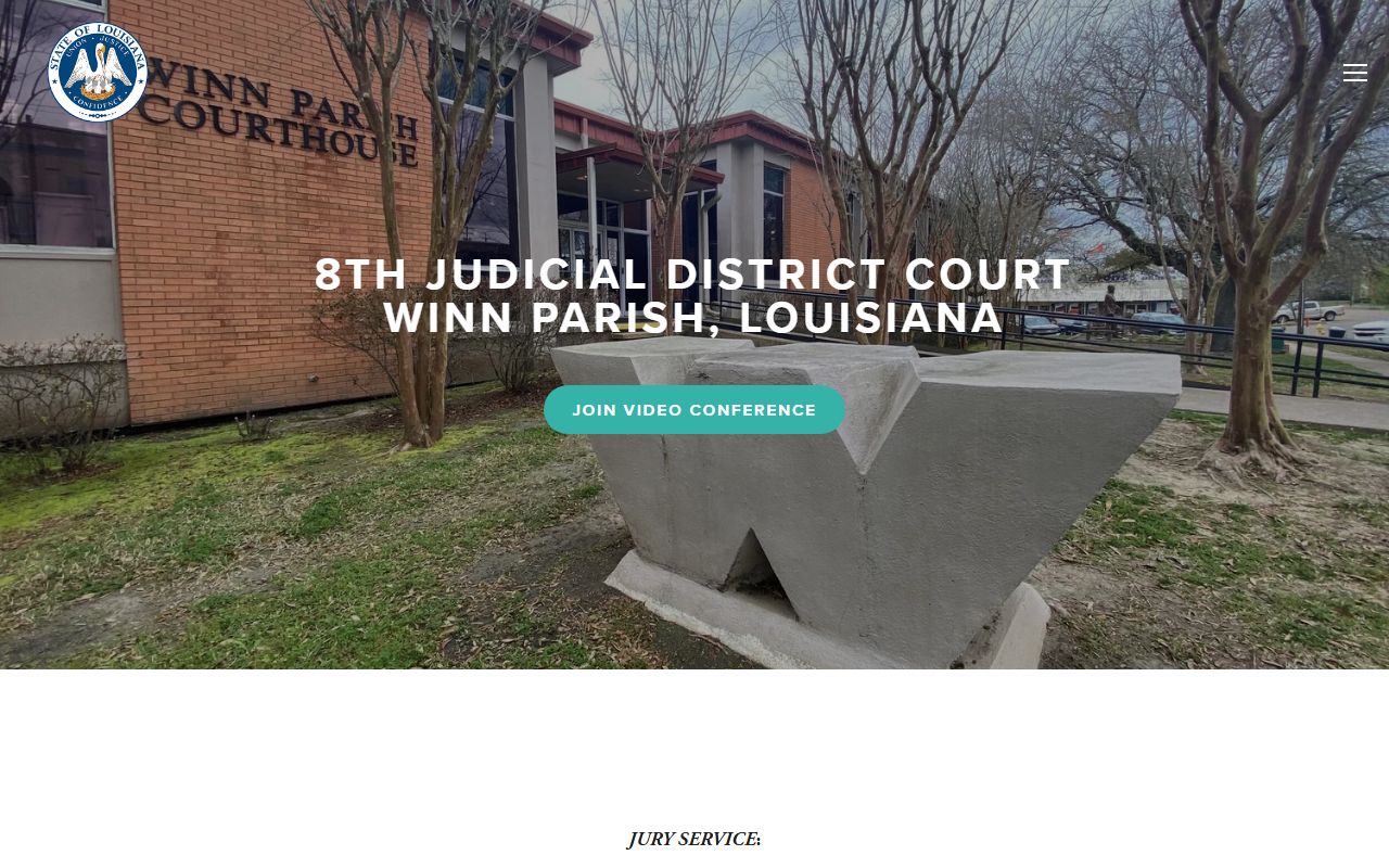Winn Parish court records on the official 8th Judicial District Court home page