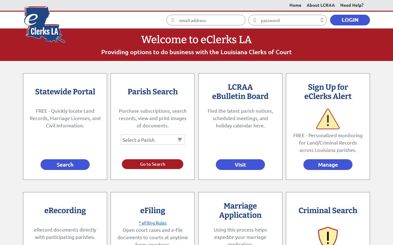Winn Parish court records eClerks LA portal access
