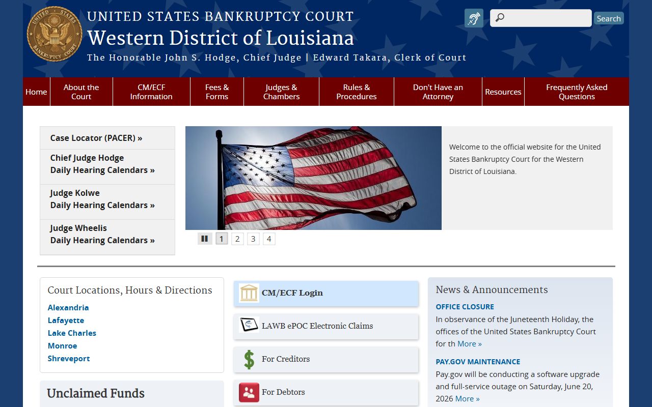 Winn Parish probate records bankruptcy court source for estate-related federal records